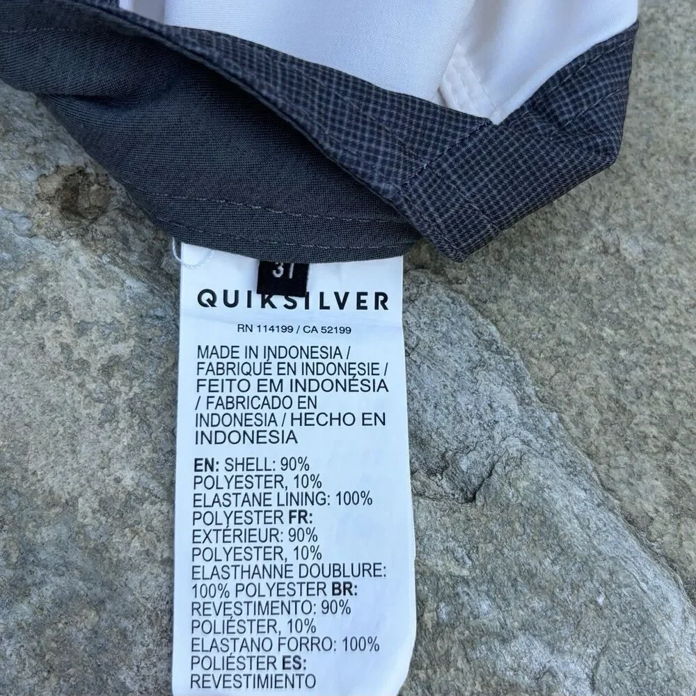 Quicksilver Highline Board Shorts Sz 31 Surfsilk  Antique White Swim Trunks